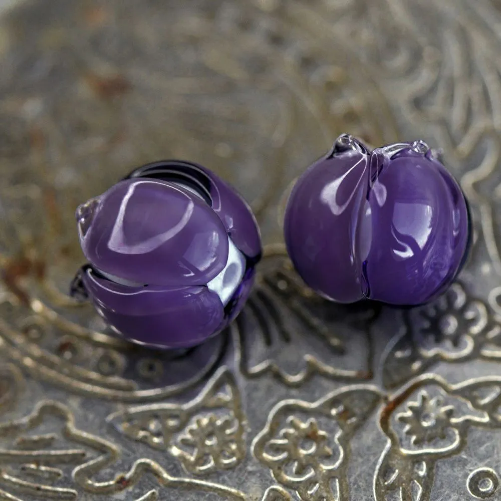 бусина, мурано "бутончик", фиолетовый, 13х12 мм