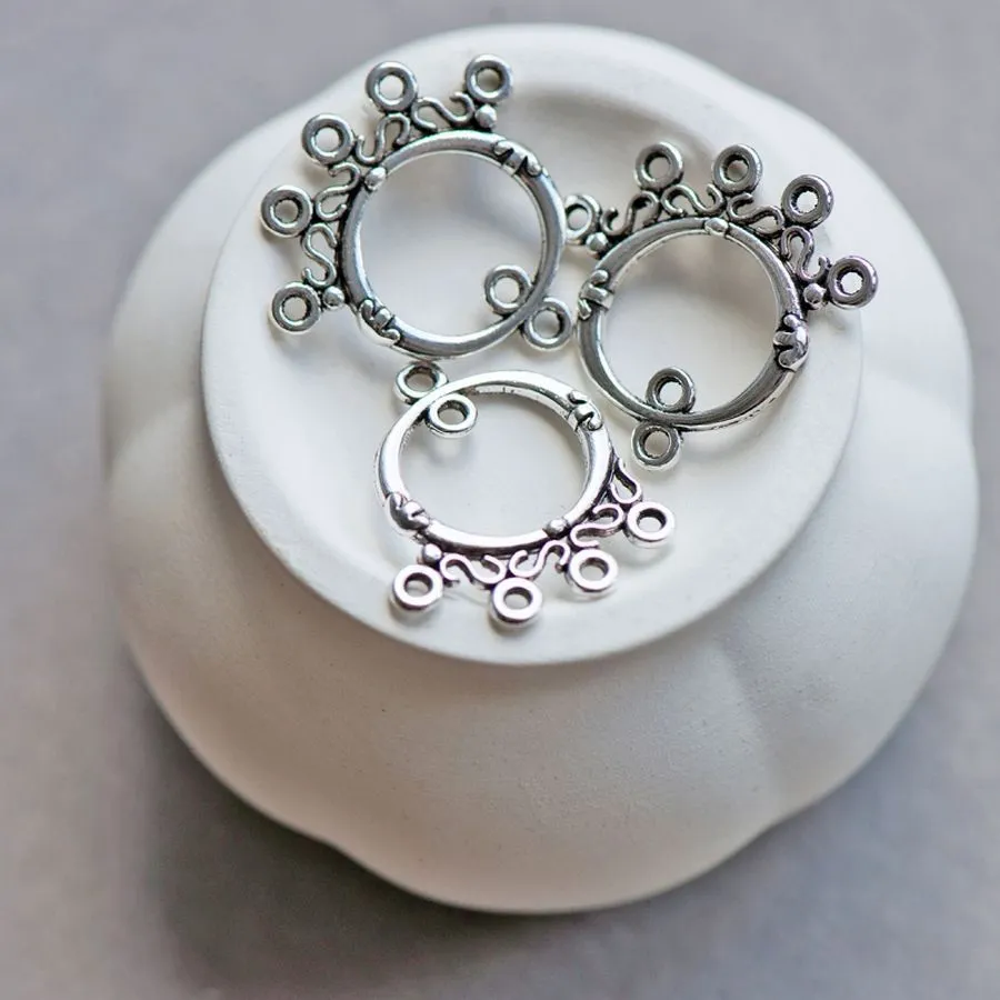 коннектор "каори", цвет античное серебро, 26x25x3 мм