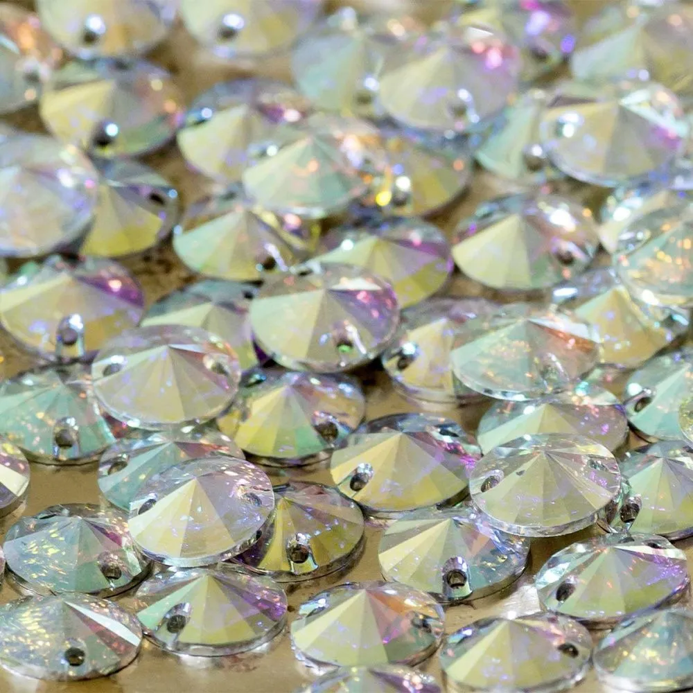 стразы пришивные rivoli, смола, бензиновые, 10 мм