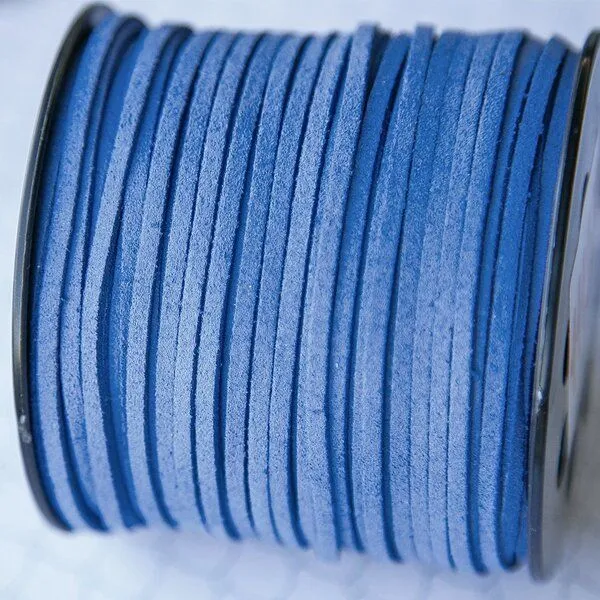 шнур из искусственной замши, васильковый, 3х1.4 мм