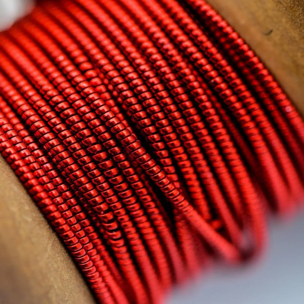 канитель жесткая, цвет красный, 1.3 мм