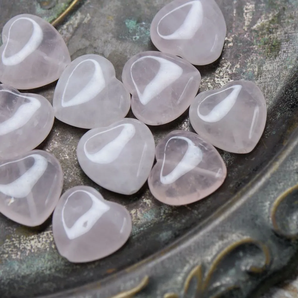 бусина кварц сердечко, цвет розовый, 19x20-20.5x7.5 мм