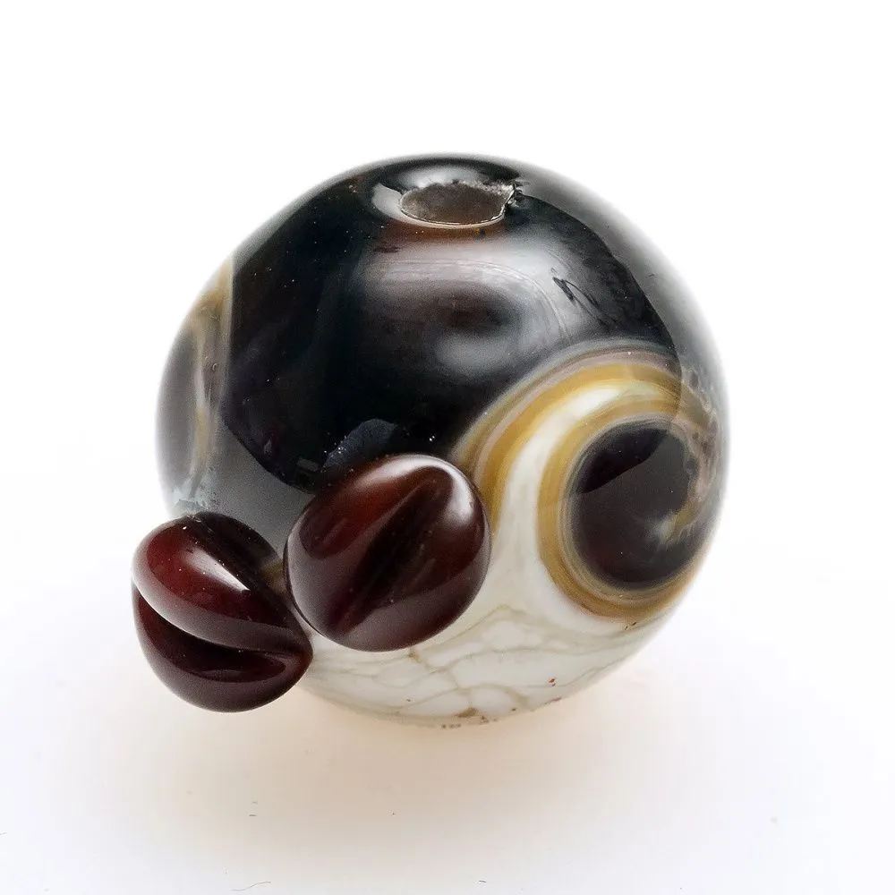 бусина, мурано "тирамису", круглая,14-15 мм