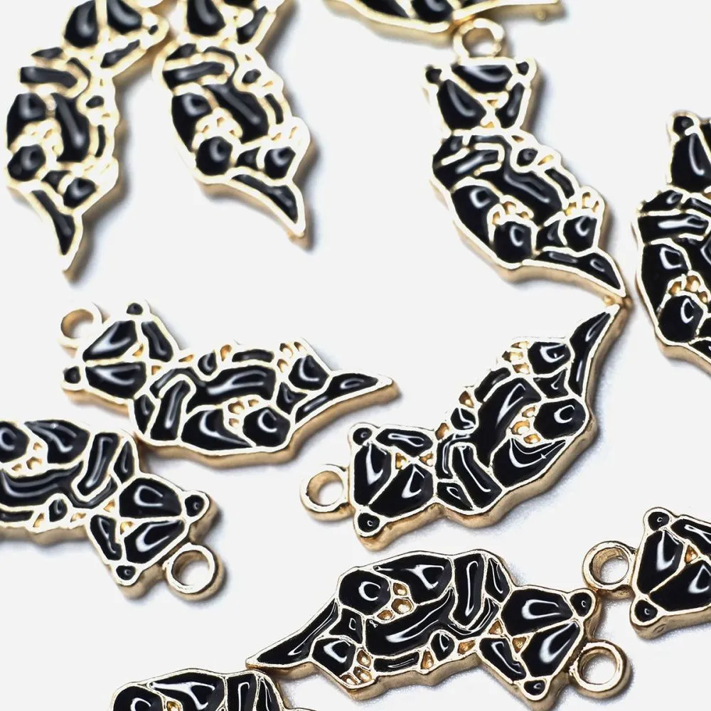 подвеска металлическая "геометрик кэт", эмаль, цвет черный, 24x10x2 мм