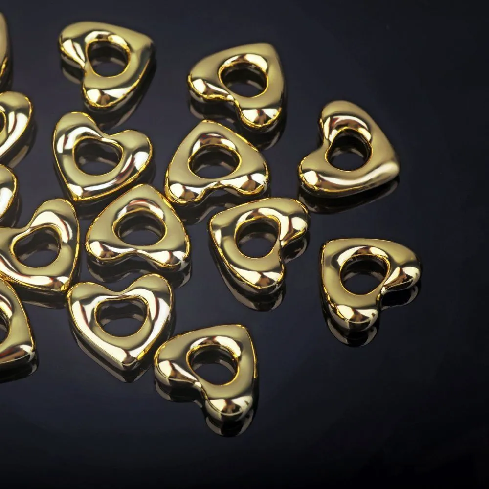 подвеска металл "сердце", позолота, 10x11x4 мм