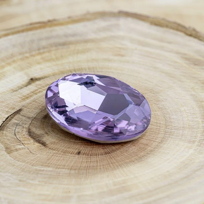 кабошон стекло кристалл, овальный, цвет tanzanite, 25х18 мм