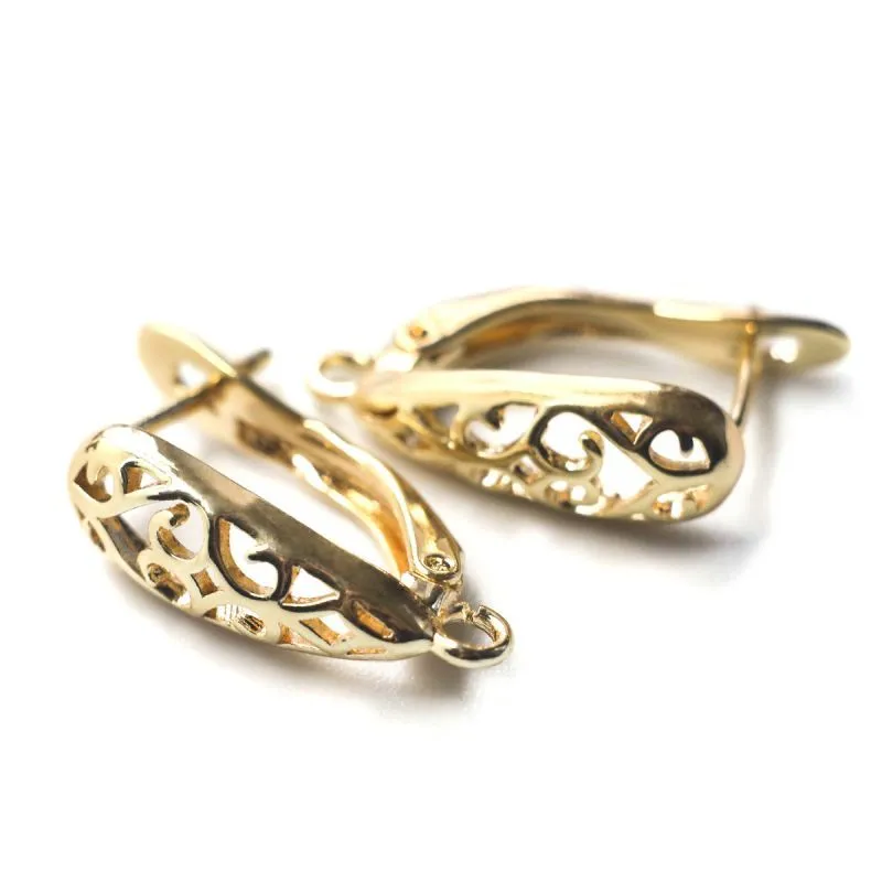 швензы "вензель", позолота, 19x12x6 мм 