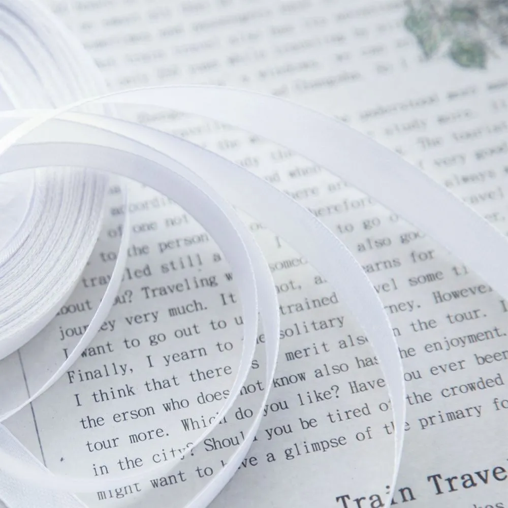 лента, атлас, цвет белый, ширина 10 мм ленты