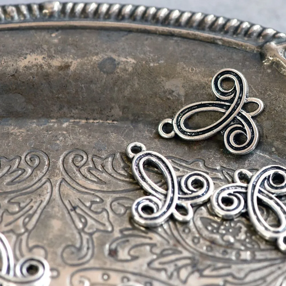 коннектор "вольта", цвет античное серебро, 22х19х2.5 мм