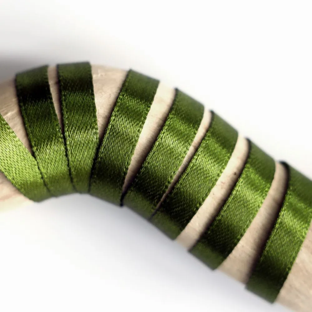 лента, атлас, цвет оливковый темный, ширина 6 мм ленты