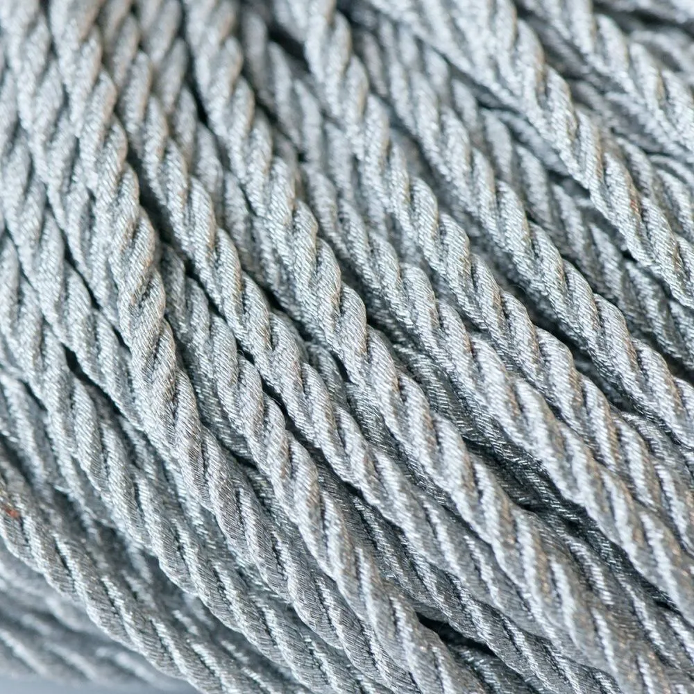 шнур витой, металлик, цвет серебряный 3 мм