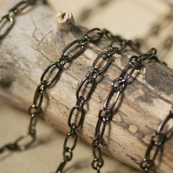 цепочка "венто", цвет черный, звено 9x5x1 мм