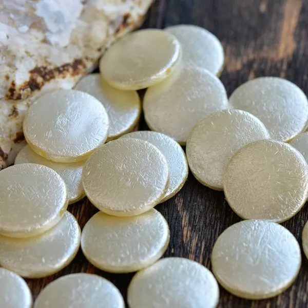 бусина, имитация хлопкового жемчуга, плоская, акрил, сливочный, 21x5 мм