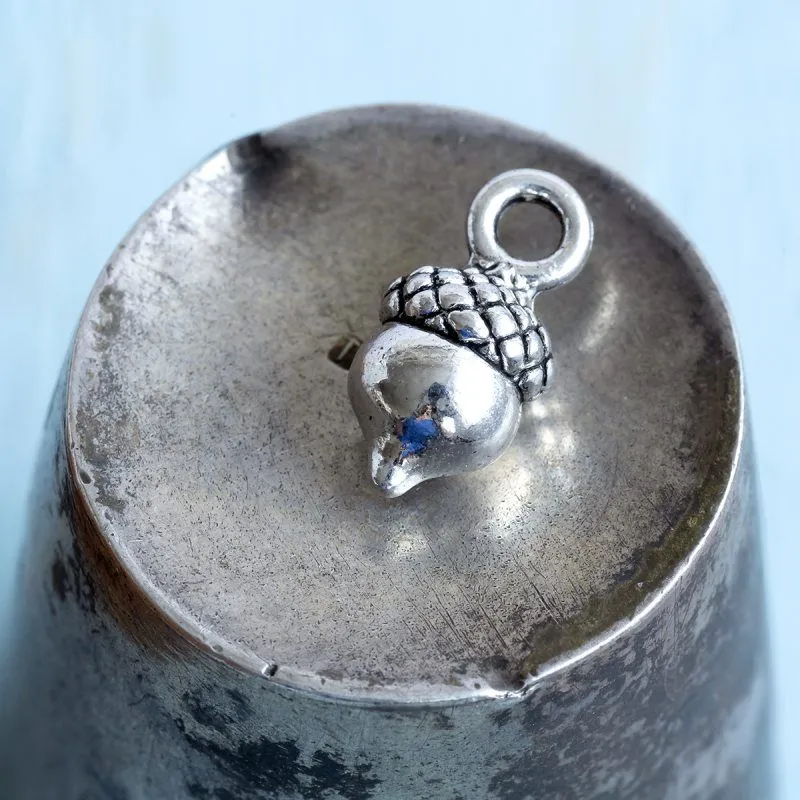 подвеска металлическая "желудь-мини", цвет античное серебро, 14x7x6 мм