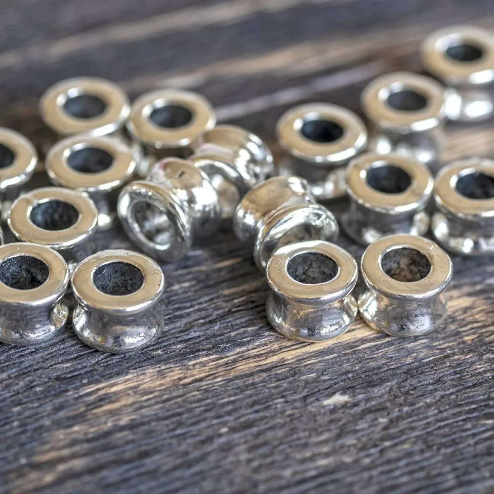 ес бусина металл "ролик", цвет античное серебро, 8х5.5 мм