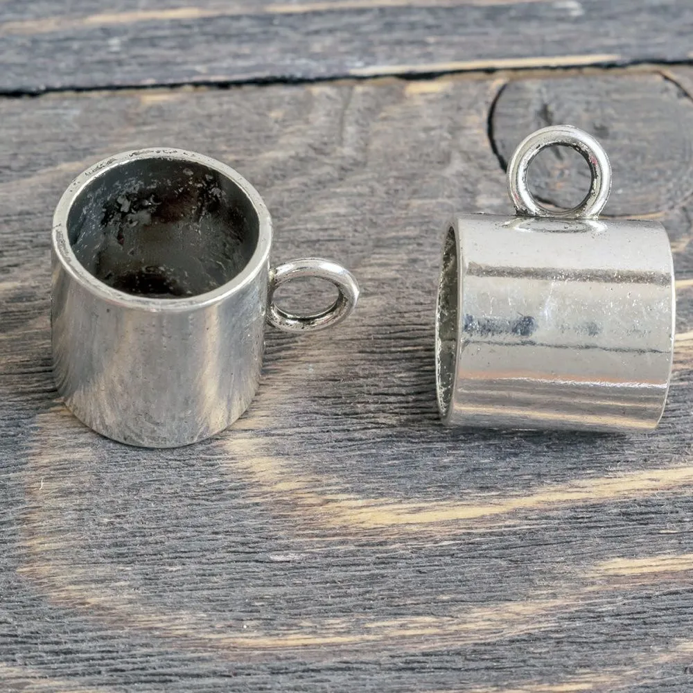 бейл для шарфа "туба", цвет платина, 28.5x20 мм