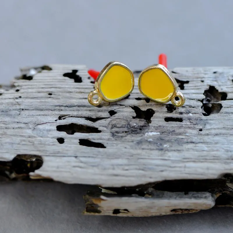 пуссеты "блюр", эмаль, цвет светлое золото, 13.5x9.5 мм