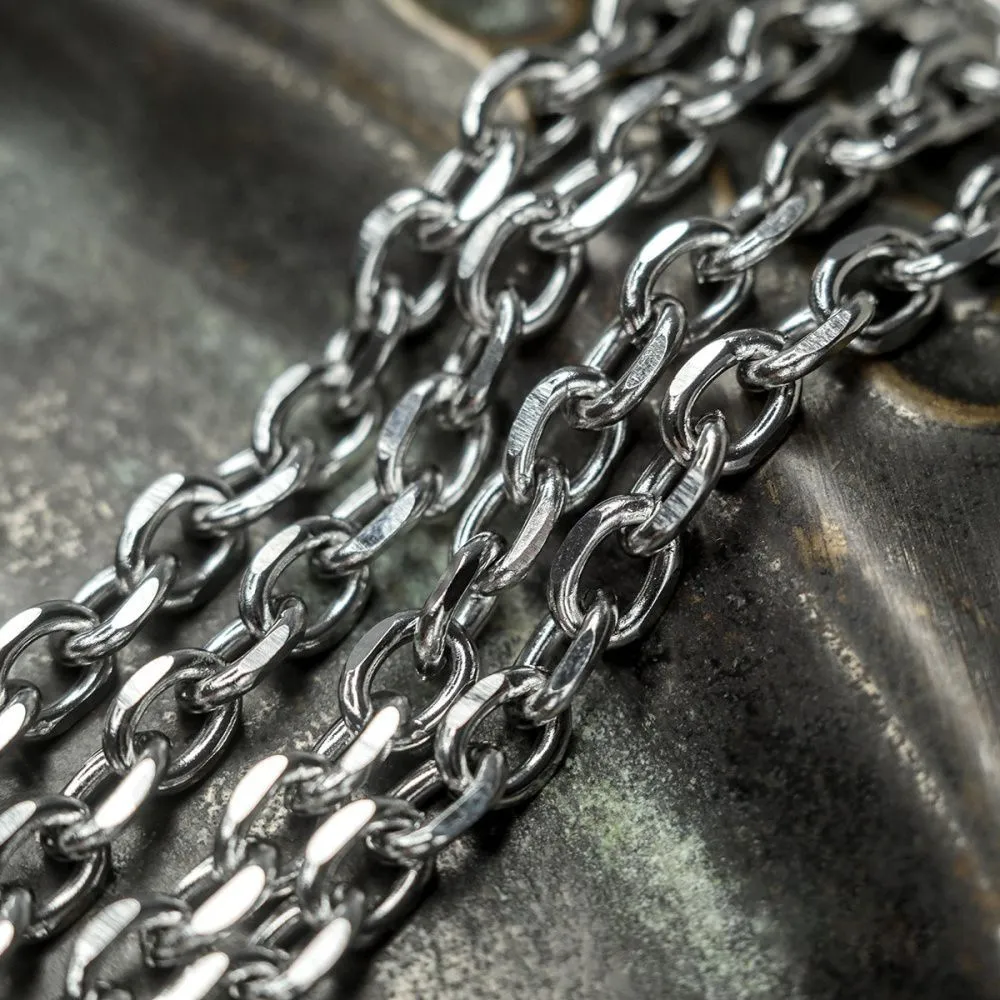 цепочка "овал 304", цвет стальной, звено 8x6x1.5 мм