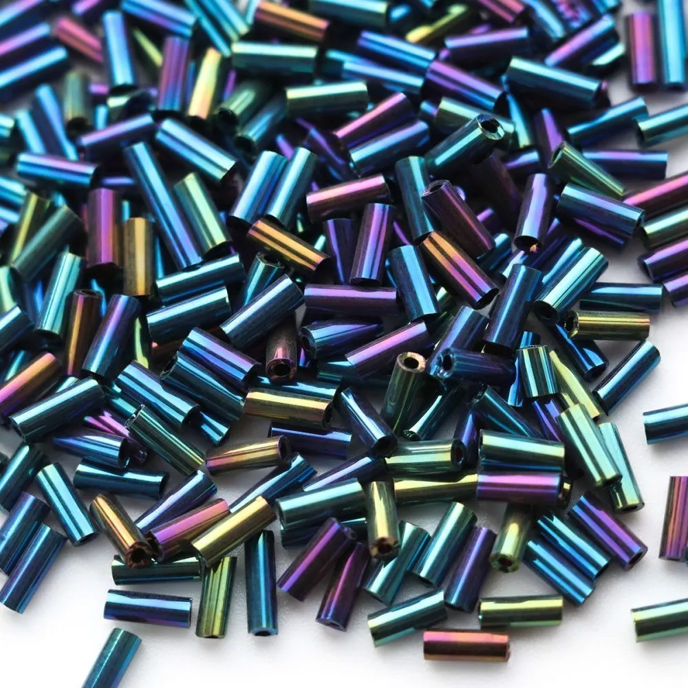 бисер "радуга", стеклярус, цвет синий ирис (уп 7 г)