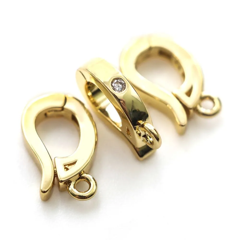 бейл "фолд", с защелкой, позолота, 12x10x2.5 мм