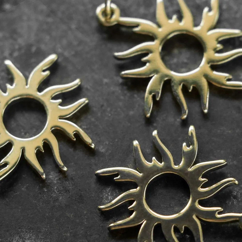 подвеска металл "солнце", цвет золото, 21x18x1 мм