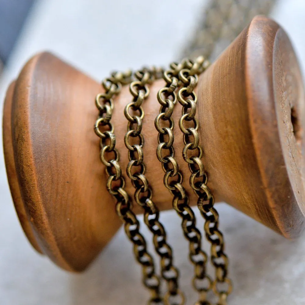 цепочка "раунд", цвет античная бронза, звено 4х1 мм