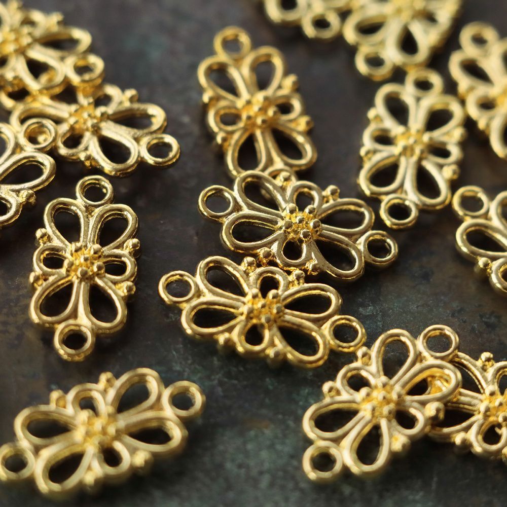 коннектор "симона", цвет золото, 16х8х3.5 мм