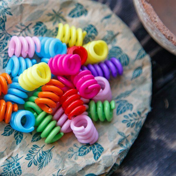 бусина, акрил "спиралька", цветовой микс, 17x12 мм