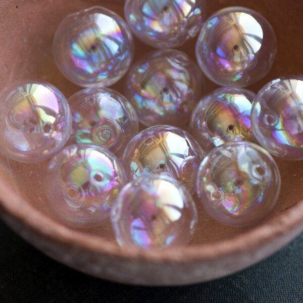 бусина, лэмпворк "шар", прозрачный ав, 14 мм