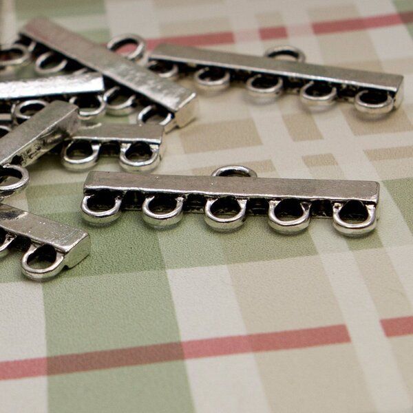 коннектор "тин", цвет античное серебро, 40x15x4 мм