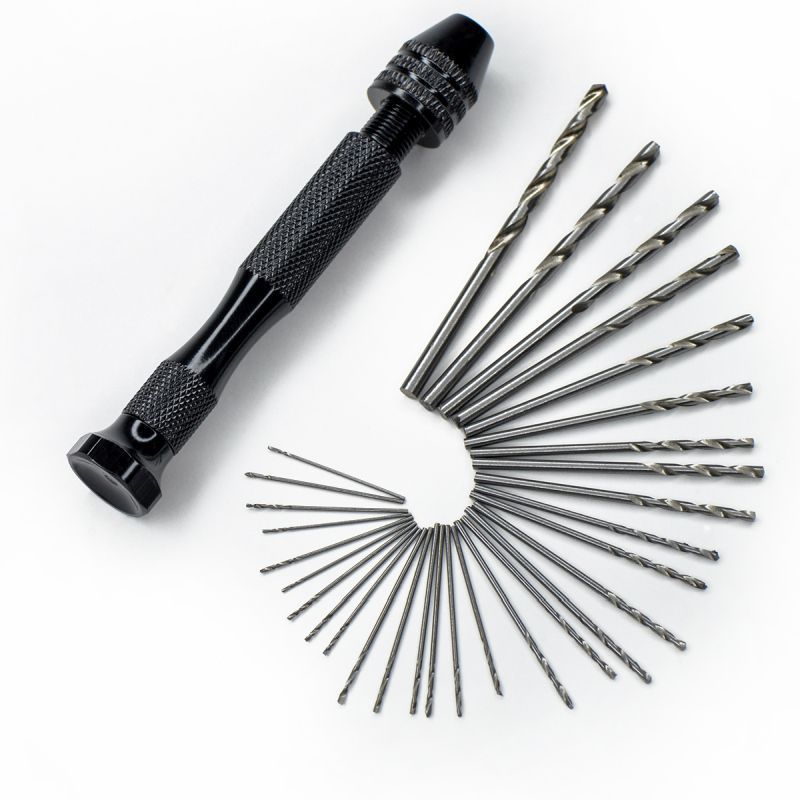 инструмент, мини-дрель ручная со сверлами, набор