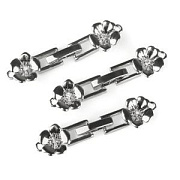 Замок для украшений "Плюмерия", покрытие платина/циркон, 32.5x8x3 мм