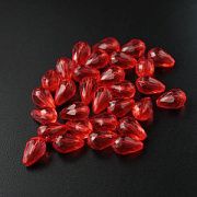 Бусина капля граненая, акрил, цвет алый, 12х8 мм