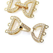 Замок для украшений "Арко", позолота/циркон, 24 мм