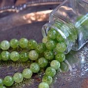 Бусина халцедон 8, цвет зеленый, колорир., 8 мм (стренд 12 шт.)