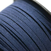 Шнур из искусственной замши, синий индиго, 3х1.5 мм