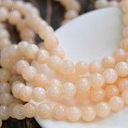 Бусина имитация нефрита 8, цвет персиковый, колорир., 8 мм (стренд 12 шт.)
