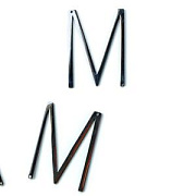 Коннектор стальной "Латиница M", цвет стальной, 37.5x9.5-30x1 мм