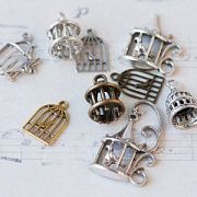 Микс металлический из подвесок "Птичья клетка", цветовой и размерный микс (упак 20 г)