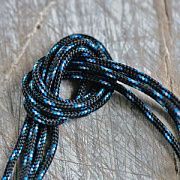 Шнур, полиэстер, паракорд, цвет черный/голубой в крапинку, 2 мм  