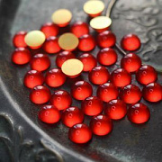 Кабошон из смолы "Джелли" круглый, цвет красный, 12x5.5 мм