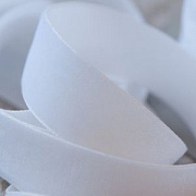 Лента, бархат, цвет белый, ширина 19 мм