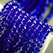 Бусина, стекло абакус 10, граненая, цвет синий, 10х7 мм 