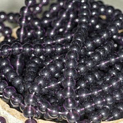 Бусина, стекло 6, цвет фиолетовый, 6 мм