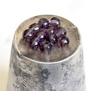 Бусина, стекло 4, цвет фиолетовый, 4 мм (уп 50+/-5 шт)