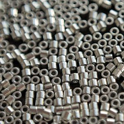 Бисер "Радуга", цилиндр, цвет металлик серебро, 1.5-2x1-2 мм (уп 7 г)