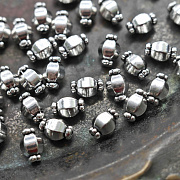 Бусина, металл "БонБон", цвет античное серебро, 10х7 мм