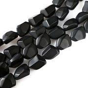 Бусина, стекло "Нагет", матовая, цвет черный, 15x12x9.5 мм