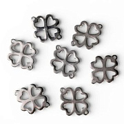 Коннектор "Клевер", 201 Stainless Steel, цвет стальной, 21.5x16x1 мм 