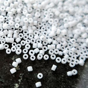 Бисер "Радуга", цилиндр, цвет белый матовый, 1.5-2x1-2 мм (уп 7 г)